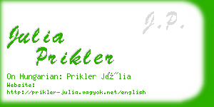 julia prikler business card